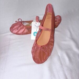 A New Day rosa pink Mesh Mary Jane Ballet Flats Memory Foam Bow Detail  8 fairy